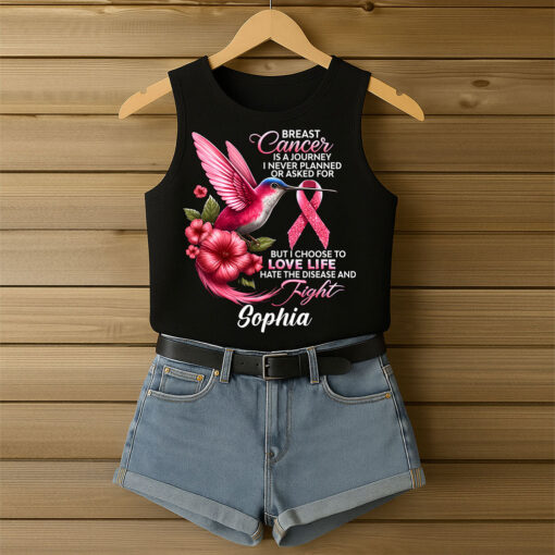 Personalized Name Breast Cancer Awareness 3D All-Over Printed Tank Top QFTO5190602 - Image 3
