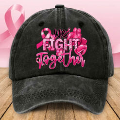 Breast Cancer Demin Hat, Custom Breast Cancer Hat, Pink Ribbon Support Squad Cap Gift For Women QFHM5200603