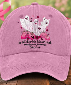Custom Halloween Breast Cancer Denim Hat THTO5200602