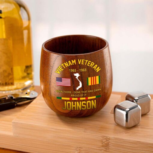 Personalized Vietnam Veteran Wooden Bourbon Whiskey Mug QFTD5060601 - Image 2