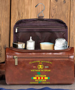 Personalized Vietnam Veteran Leather Toiletry Bag, Storage Bag QFTZ5030604