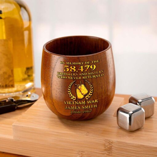 Personalized Vietnam Veteran Wooden Bourbon Whiskey Mug QFTD5060605 - Image 2