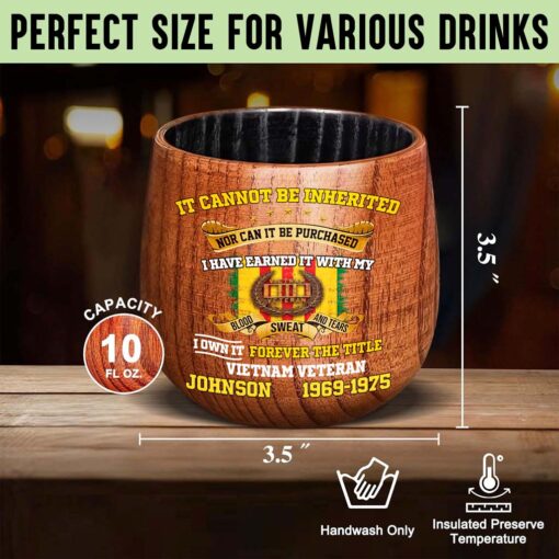 Personalized Vietnam Veteran Wooden Bourbon Whiskey Mug QFTD5060603 - Image 9