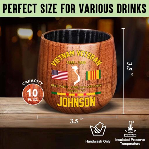 Personalized Vietnam Veteran Wooden Bourbon Whiskey Mug QFTD5060601 - Image 9