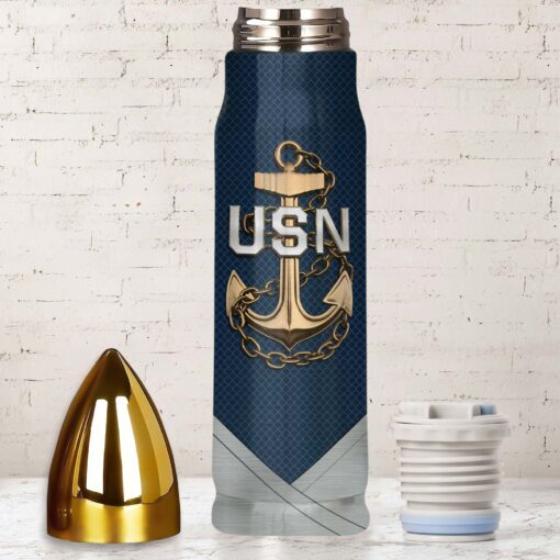 Custom US Navy 250th Anniversary Bullet Tumbler, Gift For Veterans UKHA5240604 - Image 3