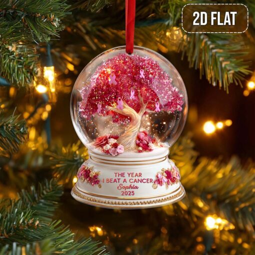 Custom 2D Flat Breast Cancer Awareness Acrylic Ornament UKTD5250602 - Image 2