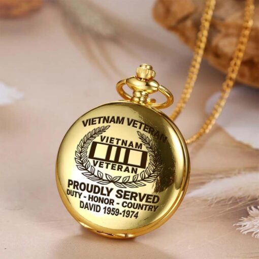 Personalized Vietnam Veteran Vintage Pocket Watch UKHM5250601 - Image 3