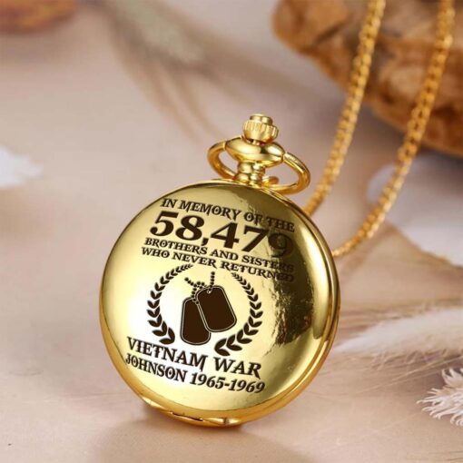 Personalized Vietnam Veteran Vintage Pocket Watch UKHM5250602 - Image 3