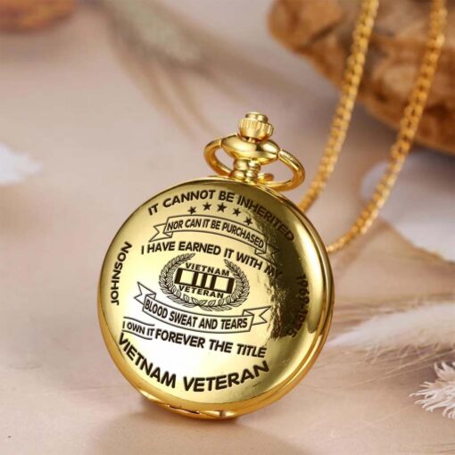 Personalized Vietnam Veteran Vintage Pocket Watch UKHM5250603 - Image 3