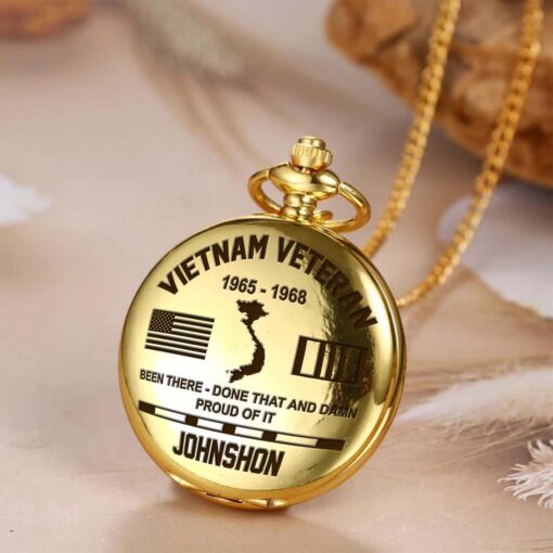 Personalized Vietnam Veteran Vintage Pocket Watch UKHM5250604 - Image 3