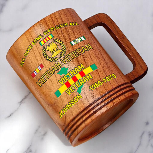Personalized Vietnam Veteran Wooden Mug QFTD5040602 - Image 2