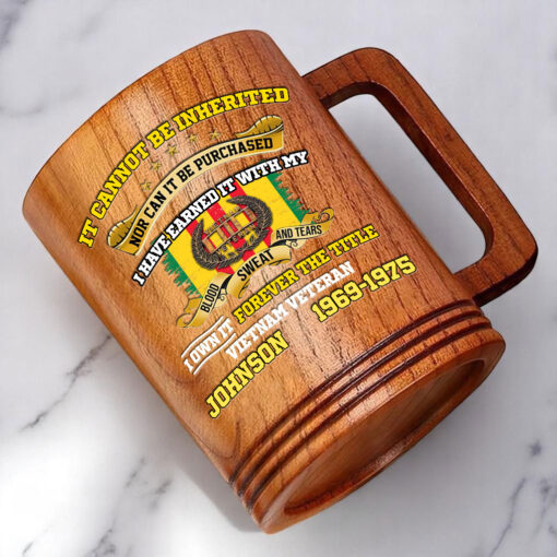 Personalized Vietnam Veteran Wooden Mug QFTD5040603 - Image 2