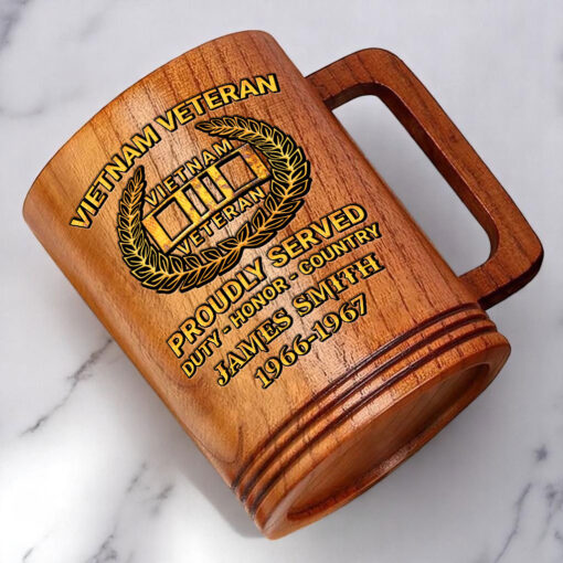 Personalized Vietnam Veteran Wooden Mug QFTD5040604 - Image 2
