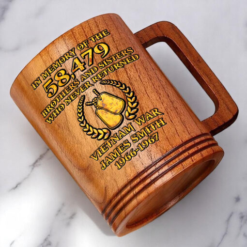 Personalized Vietnam Veteran Wooden Mug QFTD5040605 - Image 2