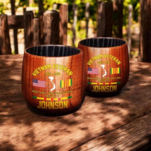 Personalized Vietnam Veteran Wooden Bourbon Whiskey Mug QFTD5060601 - Image 7