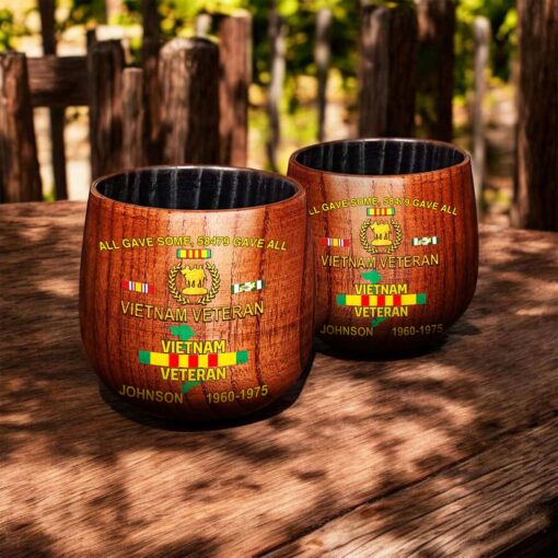 Personalized Vietnam Veteran Wooden Bourbon Whiskey Mug QFTD5060602 - Image 3