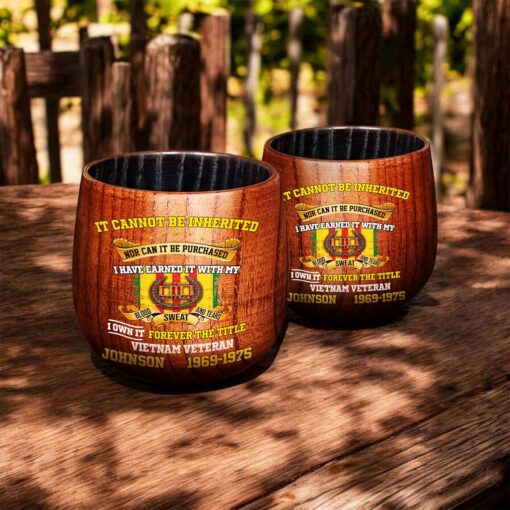 Personalized Vietnam Veteran Wooden Bourbon Whiskey Mug QFTD5060603 - Image 7