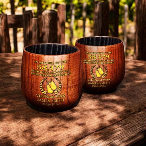 Personalized Vietnam Veteran Wooden Bourbon Whiskey Mug QFTD5060605 - Image 7