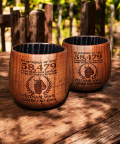 Personalized Vietnam Veteran Bourbon Whiskey Glass Mug QFPY5060602