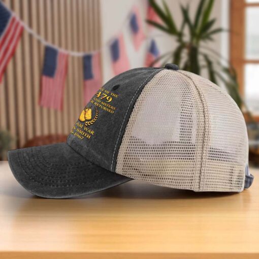 Personalized Vietnam Veteran Baseball Cap, 2D Denim Hat With Mesh QFTD5160605 - Image 8