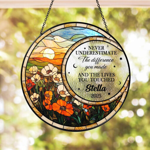 Personalized Retirement Faux Stained Glass Suncatcher, Retirement Window Hangings, Coworker Gifts, Retirement Gifts, Co Worker Leaving Gifts UKNT5030601 - Image 2