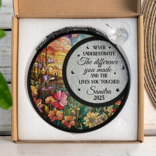 Personalized Retirement Faux Stained Glass Suncatcher, Retirement Window Hangings, Coworker Gifts, Retirement Gifts, Co Worker Leaving Gifts UKNT5030602 - Image 3