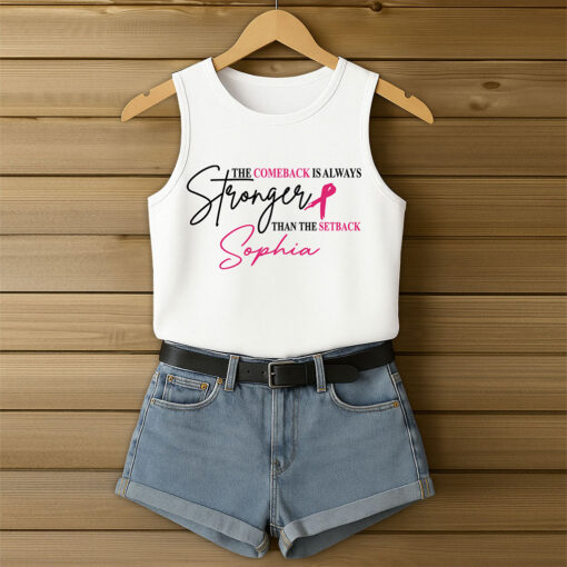 Personalized Name Breast Cancer Awareness 3D All-Over Printed Tank Top QFTO5190601 - Image 2