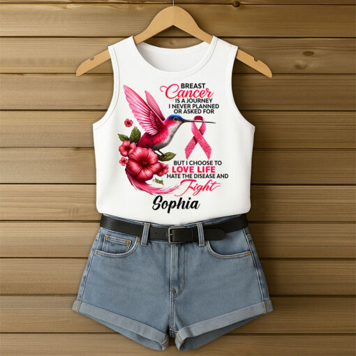 Personalized Name Breast Cancer Awareness 3D All-Over Printed Tank Top QFTO5190602 - Image 2