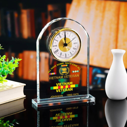 Personalized Vietnam Veteran Acrylic Clock QFNT5190603