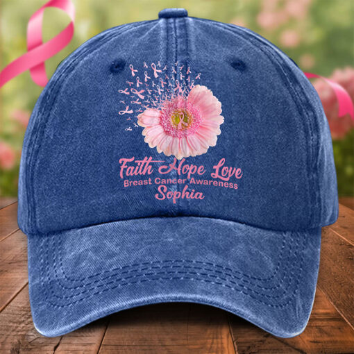 Custom Breast Cancer Denim Hat THTO5210604 - Image 2