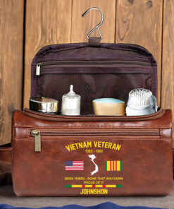 Personalized Vietnam Veteran Leather Toiletry Bag, Storage Bag QFTZ5030603