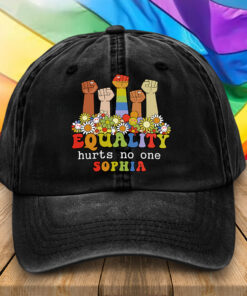 Personalized LGBT Pride Distressed Washed Cotton Hat, LGBT Cap UKTZ5030601