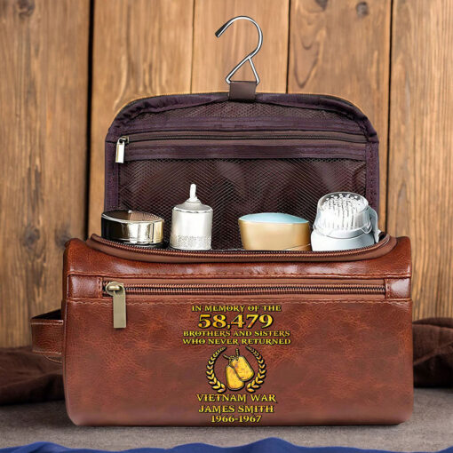 Personalized Vietnam Veteran Leather Toiletry Bag, Storage Bag QFTZ5050605