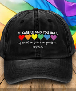 Personalized LGBT Pride Distressed Washed Cotton Hat, LGBT Cap UKTZ5020605