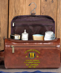 Personalized Vietnam Veteran Leather Toiletry Bag, Storage Bag QFTZ5040604
