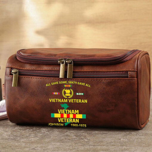 Personalized Vietnam Veteran Leather Toiletry Bag, Storage Bag QFTZ5030604 - Image 3