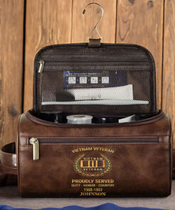 Personalized Vietnam Veteran Leather Toiletry Bag, Storage Bag QFTZ5040605