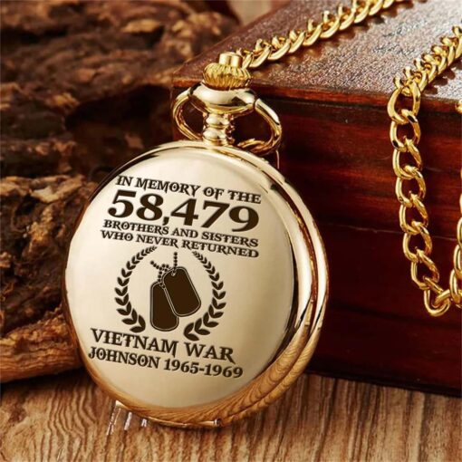 Personalized Vietnam Veteran Vintage Pocket Watch UKHM5250602 - Image 4
