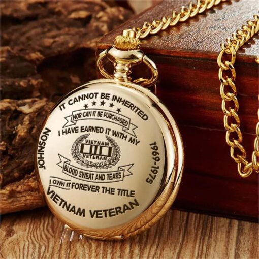 Personalized Vietnam Veteran Vintage Pocket Watch UKHM5250603 - Image 4