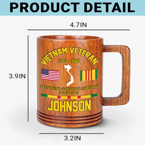 Personalized Vietnam Veteran Wooden Mug QFTD5040601 - Image 3
