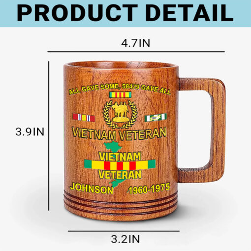 Personalized Vietnam Veteran Wooden Mug QFTD5040602 - Image 3