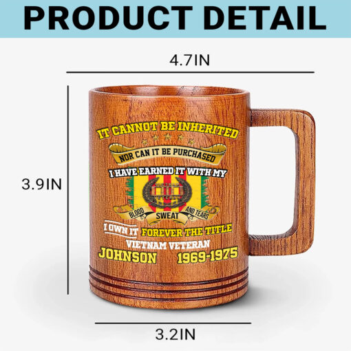 Personalized Vietnam Veteran Wooden Mug QFTD5040603 - Image 3
