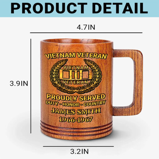 Personalized Vietnam Veteran Wooden Mug QFTD5040604 - Image 3