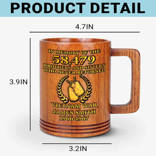 Personalized Vietnam Veteran Wooden Mug QFTD5040605 - Image 3