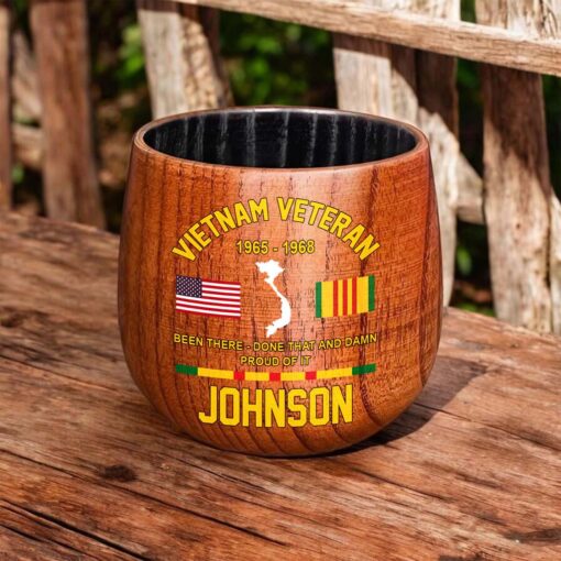 Personalized Vietnam Veteran Wooden Bourbon Whiskey Mug QFTD5060601 - Image 6