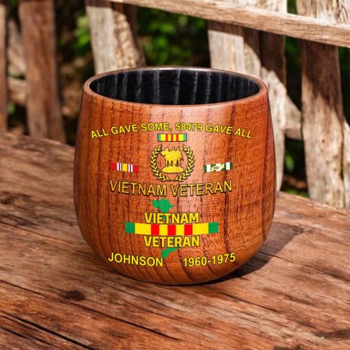 Personalized Vietnam Veteran Wooden Bourbon Whiskey Mug QFTD5060602 - Image 2