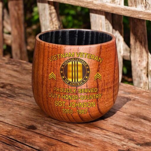 Personalized Vietnam Veteran Wooden Bourbon Whiskey Mug QFTD5060606 - Image 7