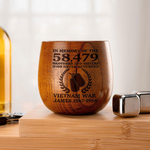 Personalized Vietnam Veteran Bourbon Whiskey Glass Mug QFPY5060602 - Image 3