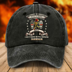 Personalized Firefighter Distressed Washed Cotton Printed Hat MQTZ5020603