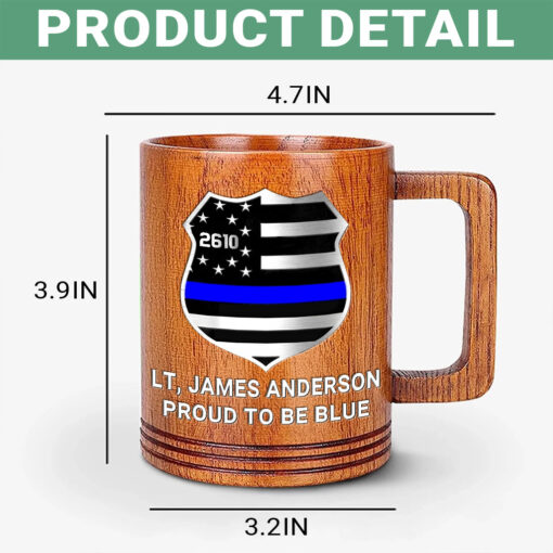Personalized Police Wooden Mug QFHH5100603 - Image 3